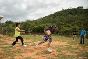 Kids Playing a game of Dog and the Bone in between activities on our Kids Nature Camp in Bannerghatta near Bangalore